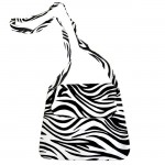 180585-BLACK/WHITE ZEBRA DESIGN CROSS BODY BAG W/FRONT POCKET